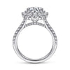 14K White Gold Round Halo Diamond Engagement Ring