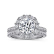 14K White Gold Round Halo Diamond Engagement Ring