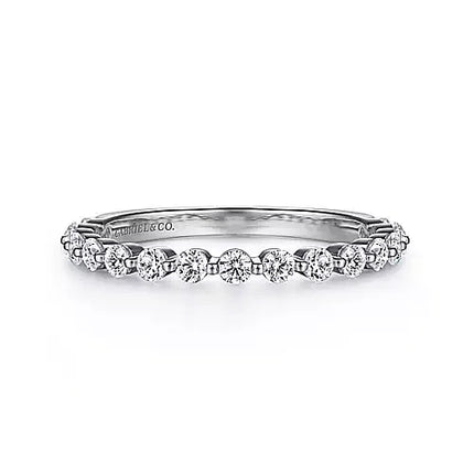 14K White Gold Single Prong Diamond Anniversary Band