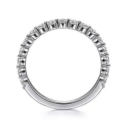 14K White Gold Single Prong Diamond Anniversary Band