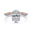  Gorgeous White-Rose Oval Hidden Halo Diamond Engagement Ring in 14K Gold | Gemma's Jewelers