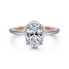  Gorgeous White-Rose Oval Hidden Halo Diamond Engagement Ring in 14K Gold | Gemma's Jewelers