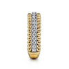 14K White-Yellow Gold Three Row Diamond and Bujukan Bead Ring