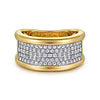 14K White&Yellow Gold Diamond Wide Band Ring