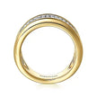 14K White&Yellow Gold Diamond Wide Band Ring