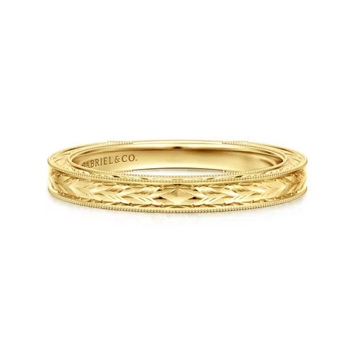 14K Yellow Gold Vintage Inspired Anniversary Band