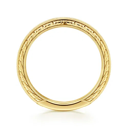 14K Yellow Gold Vintage Inspired Anniversary Band