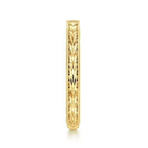 14K Yellow Gold Vintage Inspired Anniversary Band