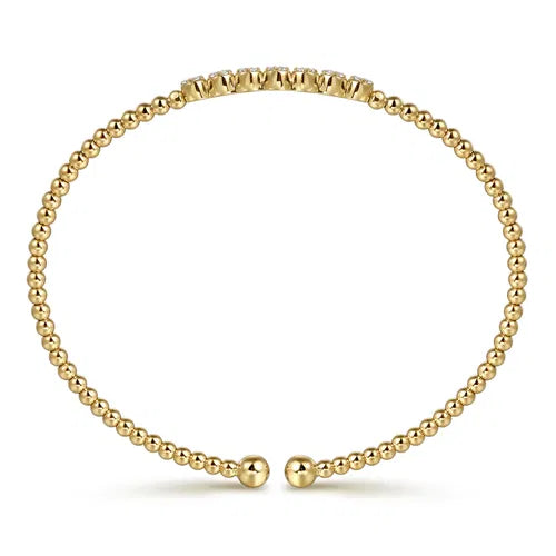 Gabriel & Co. Bujukan Bead and Cluster Diamond Bangle in 14K Yellow Gold