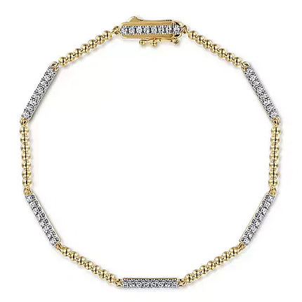 Fun & Fabulous Diamond Fashion Tennis Bracelet in Two-Tone 14K Gold | Gemma's Jewelers