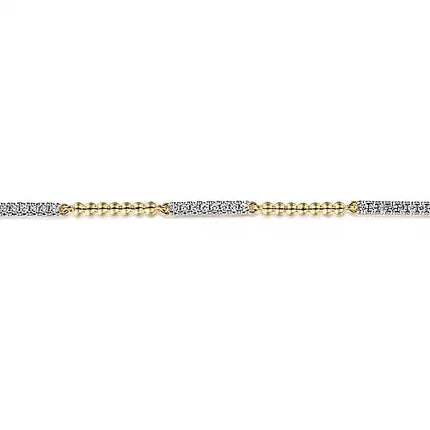 Fun & Fabulous Diamond Fashion Tennis Bracelet in Two-Tone 14K Gold | Gemma's Jewelers