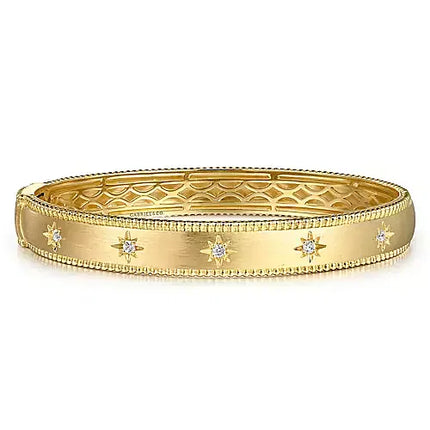 14K Yellow Gold Bujukan Diamond Bangle