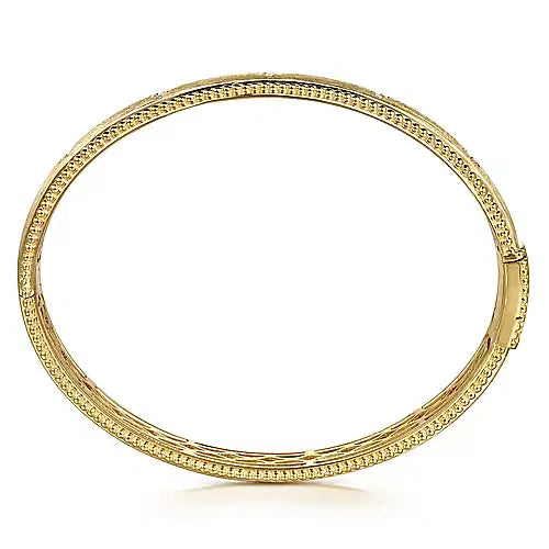 14K Yellow Gold Bujukan Diamond Bangle