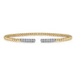 14K Yellow Gold Bujukan Diamond Bars Bangle