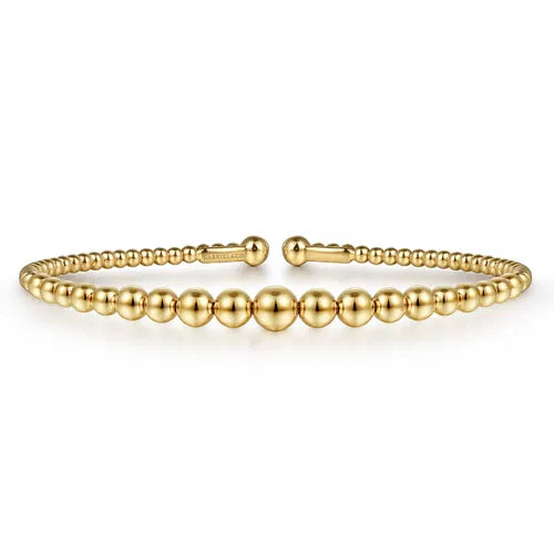 Gabriel & Co. Bujukan Graduating Beads Bangle in 14K Yellow Gold