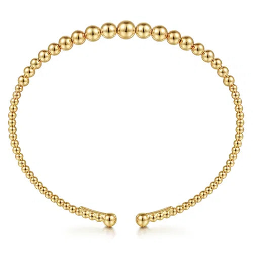 Gabriel & Co. Bujukan Graduating Beads Bangle in 14K Yellow Gold