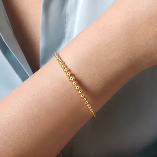 Gabriel & Co. Bujukan Graduating Beads Bangle in 14K Yellow Gold