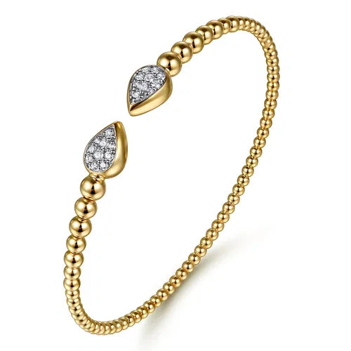 Gabriel & Co. Bujukan Pave Diamond Split Bangle Bracelet in 14K Yellow Gold
