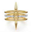 Gabriel & Co. Bujukan and Diamond Spike Ring in 14K Yellow Gold