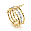 Gabriel & Co. Bujukan and Diamond Spike Ring in 14K Yellow Gold