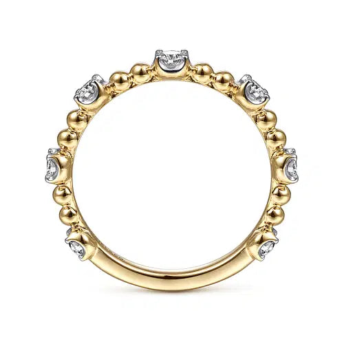 14K Yellow Gold Bujukan and Diamond Station Ring