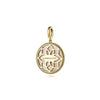 14K Yellow Gold Diamond & Blue Sapphire Compass Medallion Pendant