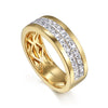 14k Yellow Gold Men's Princess Cut Diamond Band 1.66ctw