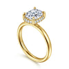Scintillating Elongated Cushion Hidden Halo Diamond Engagement Ring in 14K Yellow Gold