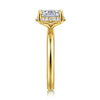 Scintillating Elongated Cushion Hidden Halo Diamond Engagement Ring in 14K Yellow Gold