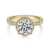 Classically Feminine Hidden Halo Round Diamond Engagement Ring in 14K Gold  | Gemma's Jewelers