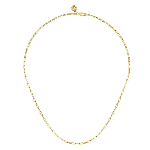 14K Yellow Gold Paper Clip Chain Necklace