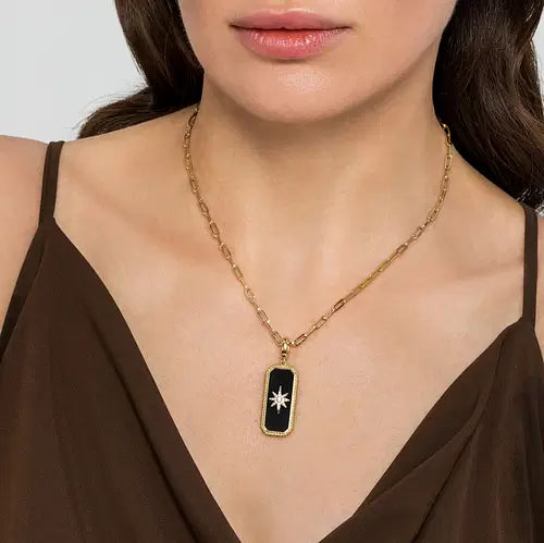 14K Yellow Gold Paper Clip Chain Necklace