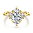 14K Yellow Gold Marquise Shape Diamond Engagement Ring