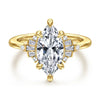 14K Yellow Gold Marquise Shape Diamond Engagement Ring