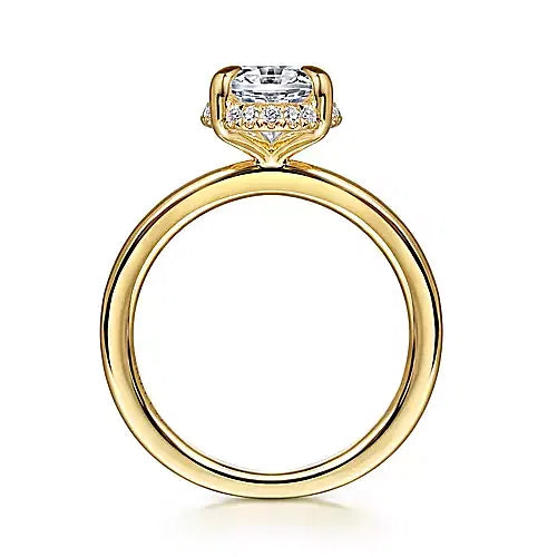 Elegant Hidden Halo Oval Diamond Engagement Ring in 14K Gold  | Gemma's Jewelers