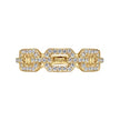 Gorgeous Pave Set Diamond Paper Clip Stackable Ring Band in 14K Yellow Gold