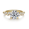14K Yellow Gold Round Diamond Engagement Ring