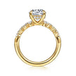 14K Yellow Gold Round Diamond Engagement Ring