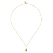 14K Yellow Plain Gold Bujukan and Teardrop Texture Pendant Necklace