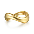 14K Yellow Plain Gold Wave Stackable Ring