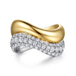 14K Yellow Plain Gold Wave Stackable Ring