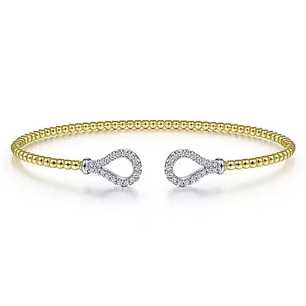 Fun and Fashionable Diamond Teardrops Bangle Bracelet in 14K Yellow Gold | Gemma's Jewelers