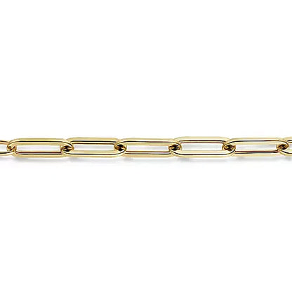7 inch 14K Yellow Gold  Paperclip Chain Bracelet