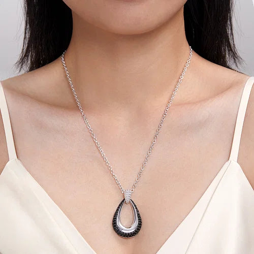 Sterling Silver Bujukan Black Spinel Pendant Necklace