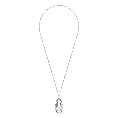 Sterling Silver Bujukan and Rope Circle Pendant Necklace 24 inches