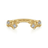 Gabriel & Co. Floral Diamond Open Design Wedding Band in 14K Yellow Gold
