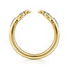 Gabriel & Co. Floral Diamond Open Design Wedding Band in 14K Yellow Gold