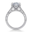 Vintage Inspired 14K White Gold Marquise Shape Solitaire Diamond Engagement Ring
