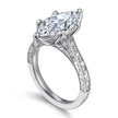 Vintage Inspired 14K White Gold Marquise Shape Solitaire Diamond Engagement Ring