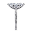 Vintage Inspired 14K White Gold Marquise Shape Solitaire Diamond Engagement Ring